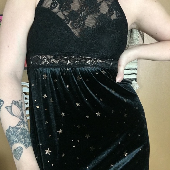 Vintage Other - VINTAGE / Velvet Starry Nights Nightie
